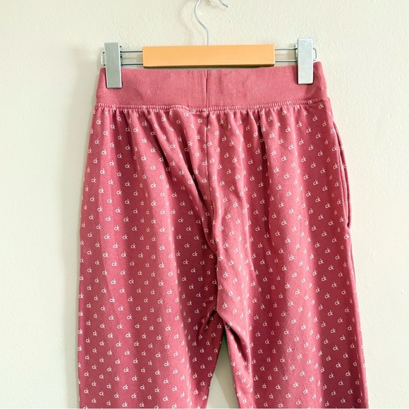 Calvin Klein Pink CK Pattern Cotton Cuffed Joggers - Picture 11 of 16